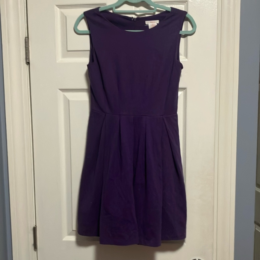 Purple Cotton Sleeveless Dress